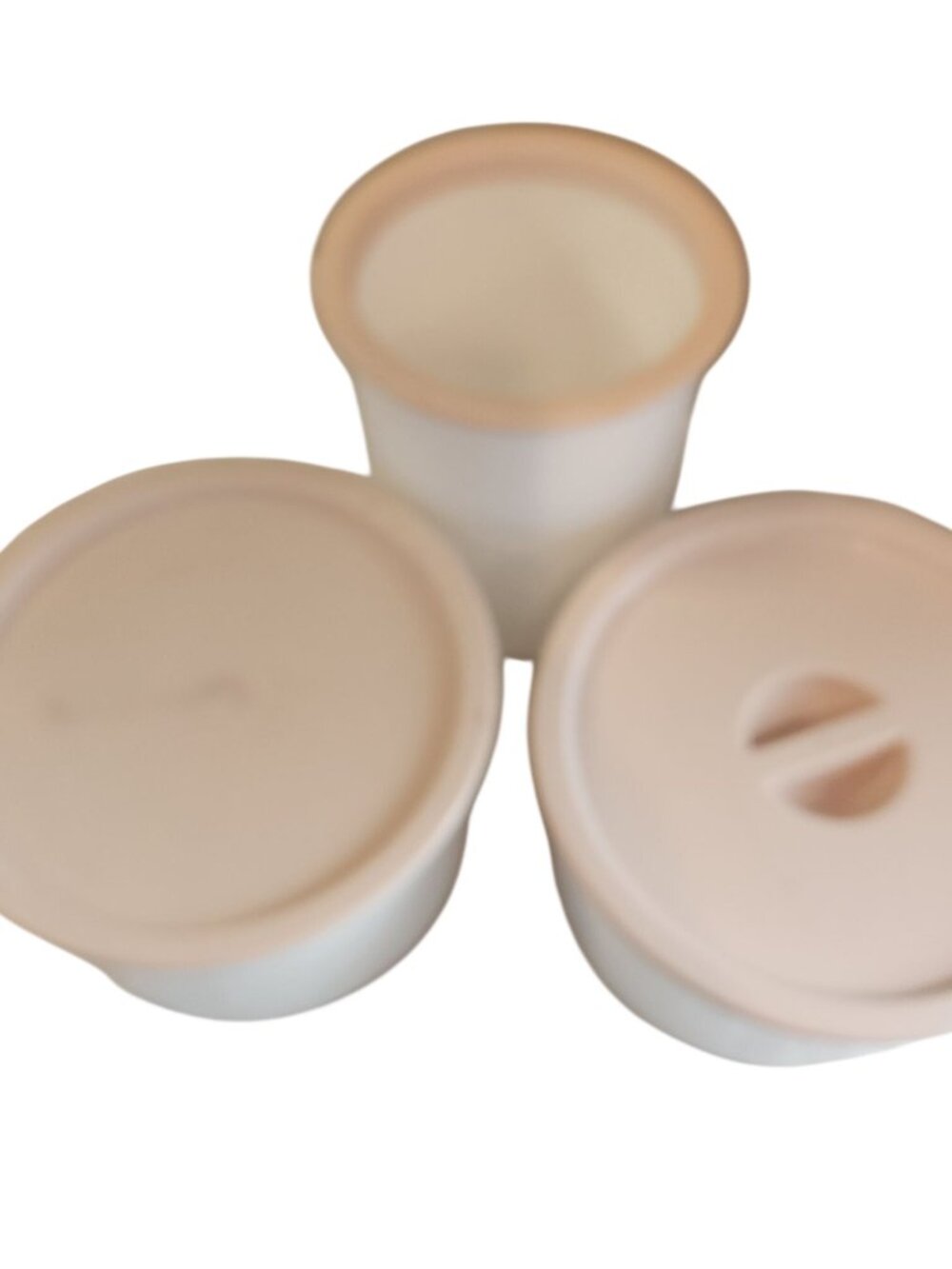 Vintage Tupperware Coffee Set / Utensil Holder Pale Pink **NO SCOOP**